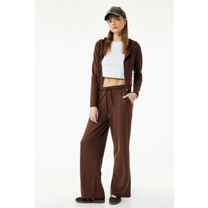 Pantaloni de trening cu buzunare laterale si croiala dreapta - Maro imagine