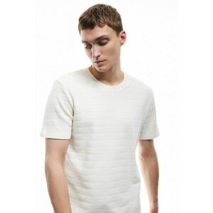 Tricou slim fit de bumbac - Crem imagine