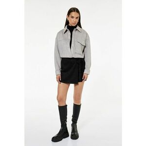 Fusta-pantalon scurta din piele intoarsa ecologica - Negru imagine