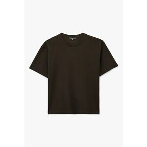 Tricou din bumbac cu model uni - Maro inchis imagine