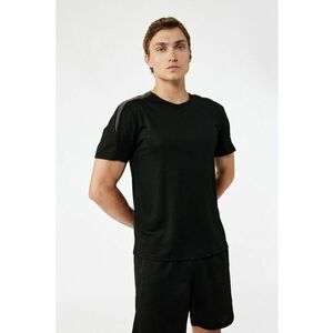 Tricou regular-fit cu model uni - Negru imagine