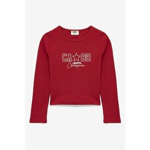 Bluza cu imprimeu text - Rosu vermillion imagine