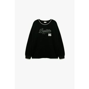 Bluza de trening din bumbac cu imprimeu text - Negru/Verde englez imagine
