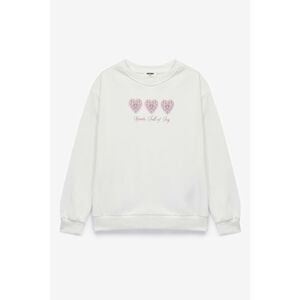 Bluza de trening cu imprimeu grafic - Alb fildes/Roz imagine