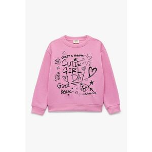 Bluza de trening cu imprimeu grafic - Negru/Roz pastel imagine