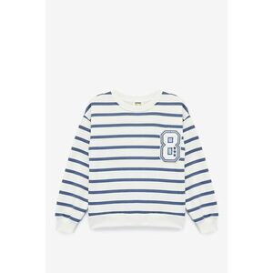 Bluza de trening cu model in dungi - Albastru pastel/Alb fildes imagine