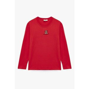 Bluza cu broderie - Rosu vermillion imagine