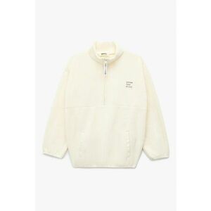 Bluza de trening cu fenta cu fermoar - Alb fildes imagine