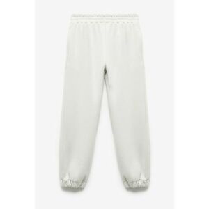 Pantaloni uni de trening cu snur - Gri deschis melange imagine