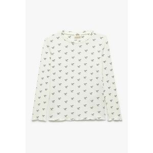 Bluza cu imprimeu grafic - Alb fildes/Negru imagine