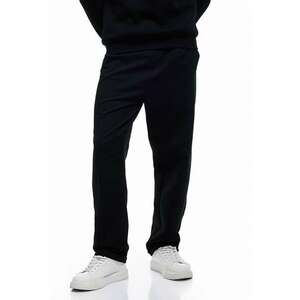 Pantaloni regular fit de trening cu buzunare laterale - Negru imagine