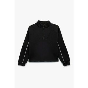 Bluza de trening cu fenta cu fermoar - Negru imagine