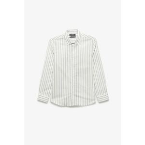 Camasa regular-fit cu dungi - Alb/Kaki imagine