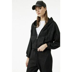 Hanorac stralucitor cu fermoar - Negru imagine