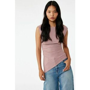Top texturat asimetric - Roz prafuit imagine