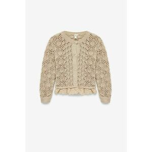Cardigan cu perforatii - Bej imagine