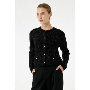 Cardigan cu aspect stralucitor - Negru imagine
