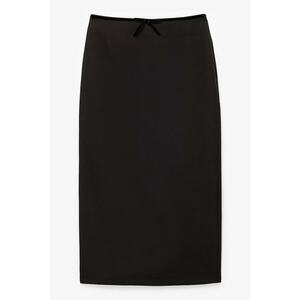 Fusta dreapta cu slit pe spate - Negru imagine