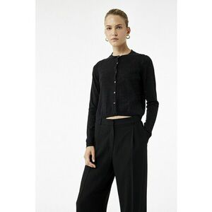 Cardigan uni tricotat - Negru imagine