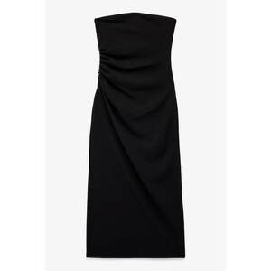 Rochie midi cu volane - Negru imagine