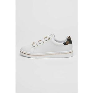 Pantofi sport din piele ecologica cu model logo - Alb imagine