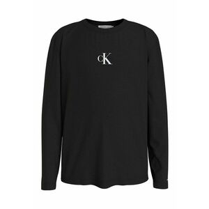 Bluza cu decolteu la baza gatului si detaliu logo - Negru imagine