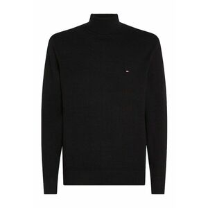 Pulover din amestec de bumbac organic si casmir cu guler inalt - Negru imagine