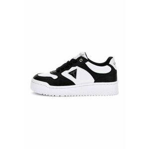 Pantofi sport de piele ecologica cu logo - Alb/Negru imagine