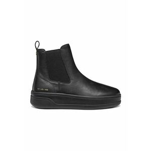 Ghete Chelsea de piele cu platforma - Negru imagine