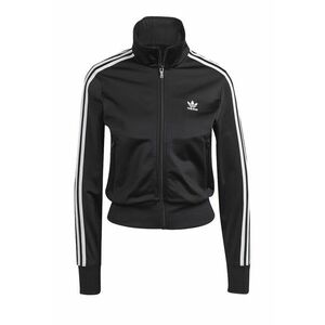 Bluza de trening crop cu fermoar si dungi Firebird - Alb/Negru imagine