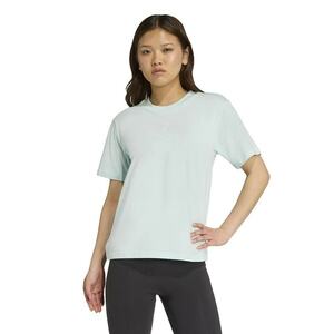 Tricou cu decolteu lrotund si logo discret - Albastru glaciar imagine