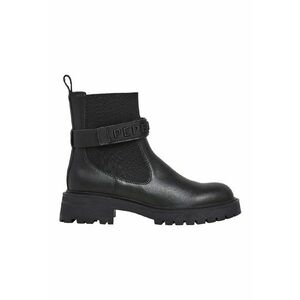 Ghete din piele si material textil - Negru imagine