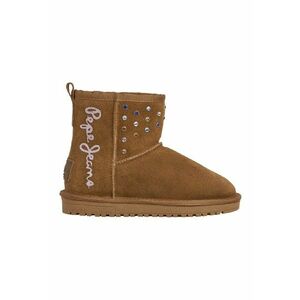 Ghete slip-on din piele intoarsa - Caramel/Argintiu imagine
