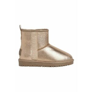 Ghete slip-on cu aspect stralucitor - Auriu imagine