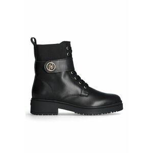 Ghete de piele cu logo - Negru imagine