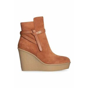 Botine de piele intoarsa cu platforma - Portocaliu stins imagine