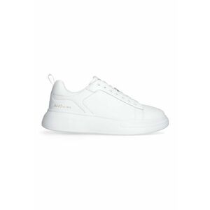 Pantofi sport wedge de piele si piele ecologica - Alb imagine