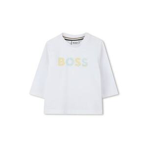 Bluza din bumbac cu imprimeu logo - Galben/Alb optic imagine
