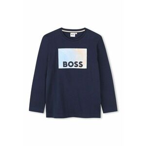Bluza din bumbac cu imprimeu logo - Albastru prafuit imagine