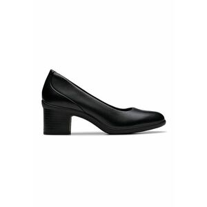 Pantofi de piele cu toc masiv Shaya-Poppy - Negru imagine