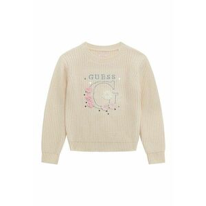 Pulover cu logo brodat - Bej deschis imagine