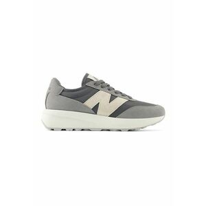 Pantofi sport 370 cu garnituri din piele intoarsa - Alb fildes/Gri carbune imagine