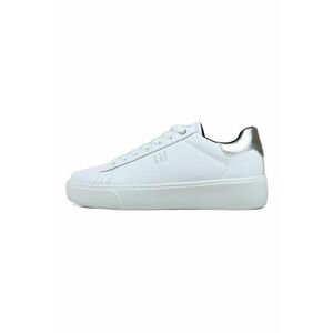 Pantofi sport de piele ecologica cu logo - Alb imagine