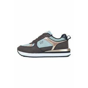 Pantofi sport flatform cu logo - Albastru pastel/Verde masliniu imagine