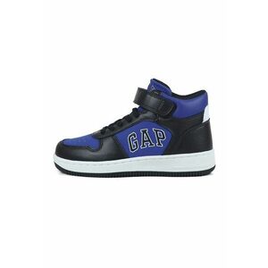 Pantofi sport mid-high din piele ecologica - Negru/Albastru imagine