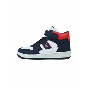 Pantofi sport mid-cut din piele ecologica - Rosu/Alb/Bleumarin imagine