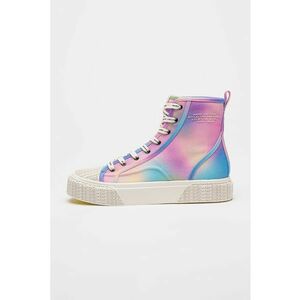 Tenisi mid-high cu logo pe talpa - Albastru pastel/Roz pastel/Lila imagine