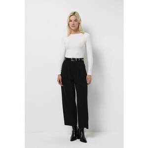 Pantaloni crop cu croiala ampla - Negru imagine