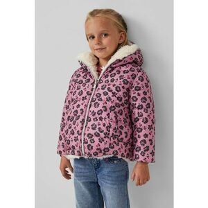 Geaca reversibila cu design floral - Alb fildes/Roz deschis/Gri antracit imagine