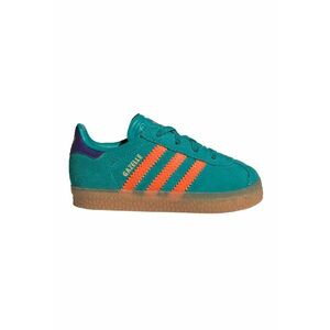 Pantofi sport Gazelle din piele intoarsa si piele - Portocaliu/Verde englez imagine